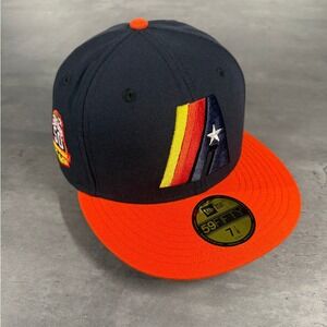 Hat Club Houston Astros New Era Cap‎ 7 1/8 Navy Gray UV 50th Anniversary Fitted